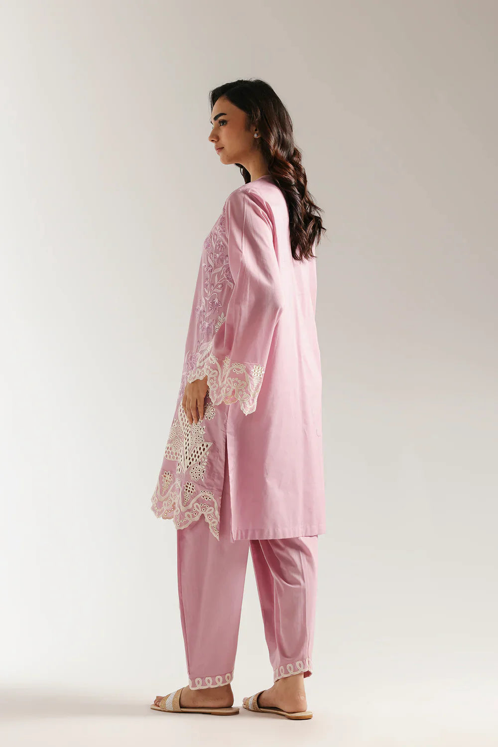 CANDY PINK EMBROIDERED SUIT