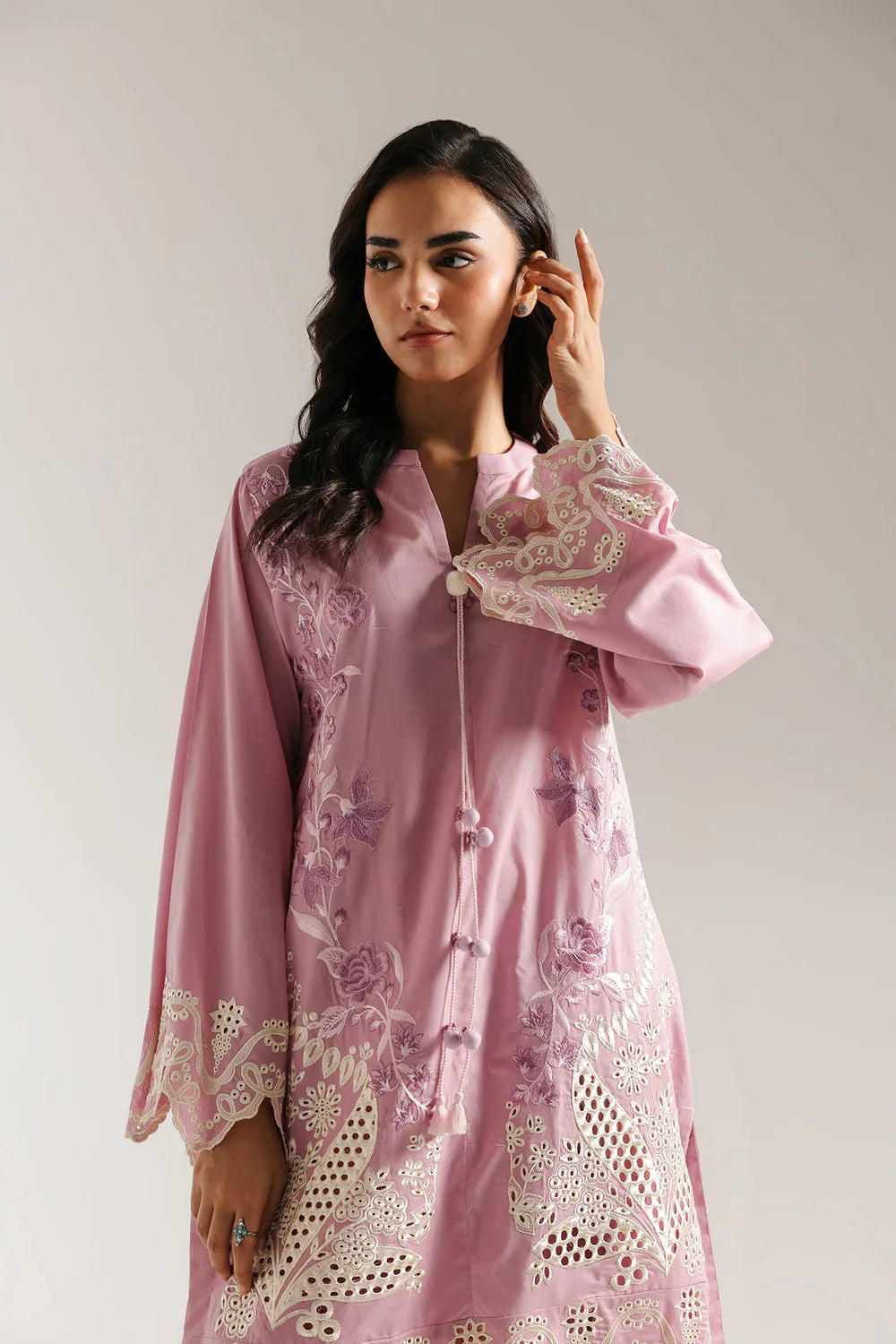 CANDY PINK EMBROIDERED SUIT