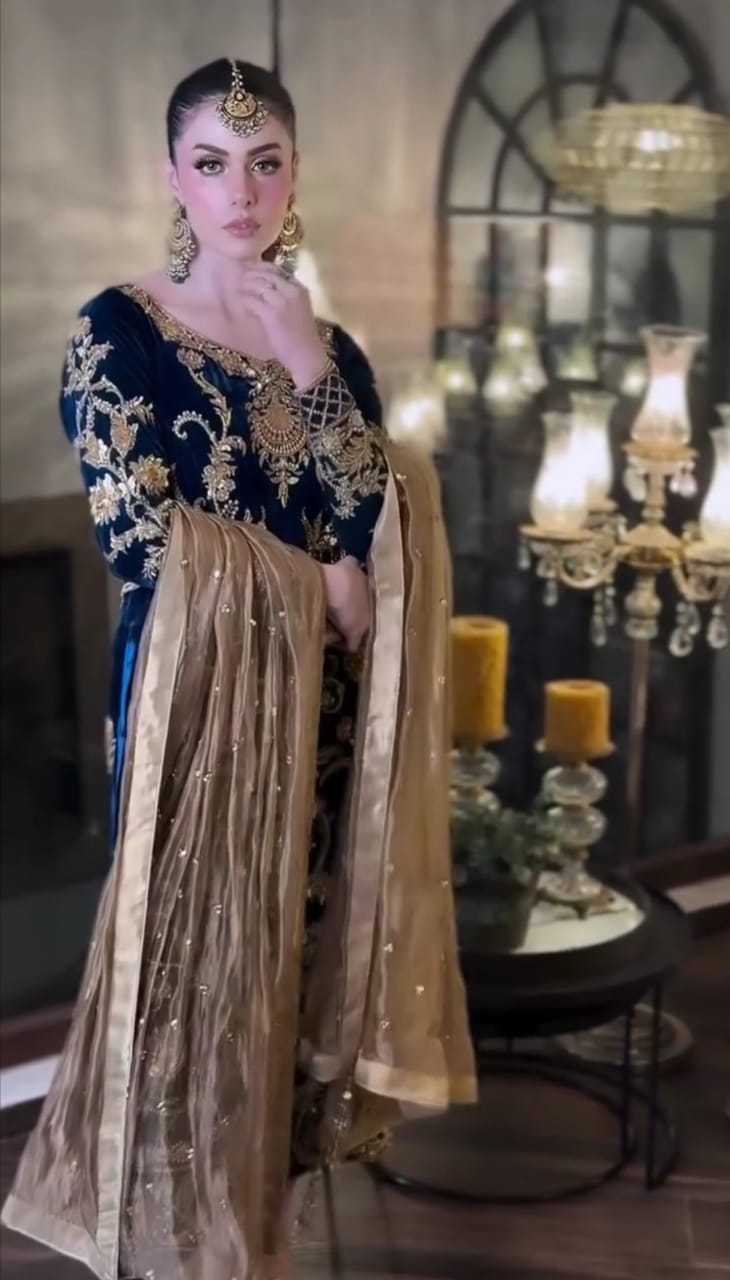 Luxury Festive 3-Pc Handwork Ensemble Suit