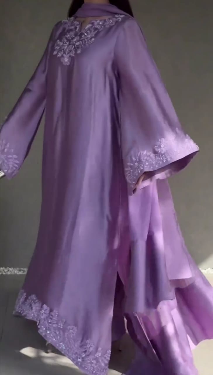 Lilac Royal Embellished 3-Piece Dress