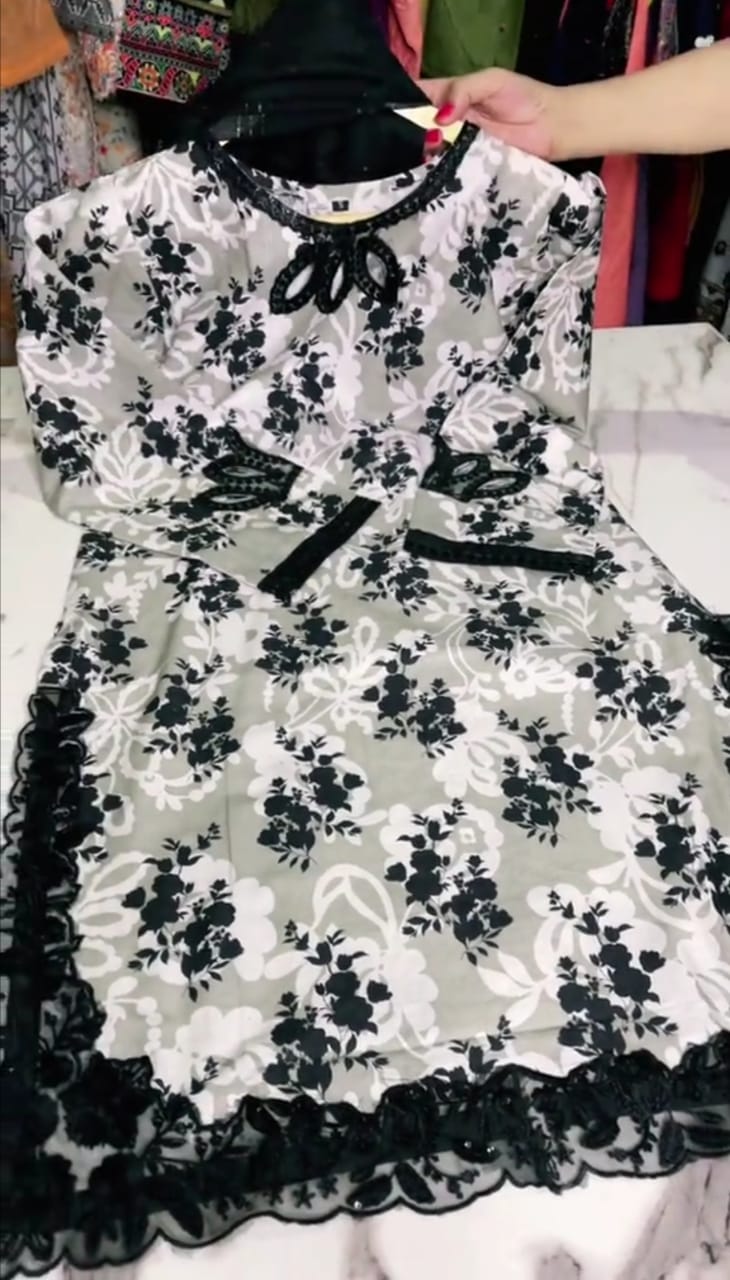 White Embroidered Embellished 3-Piece Dress