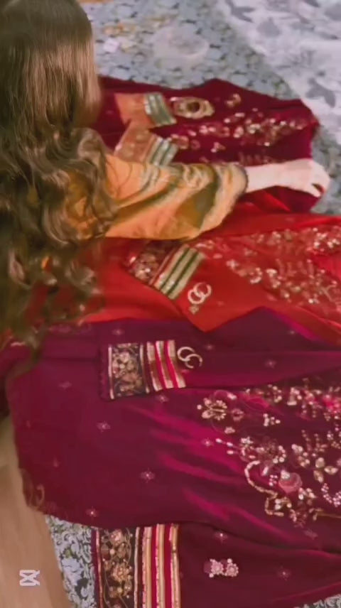 EMBROIDERED 3PC SUIT WITH BEAUTIFUL HANDWORK