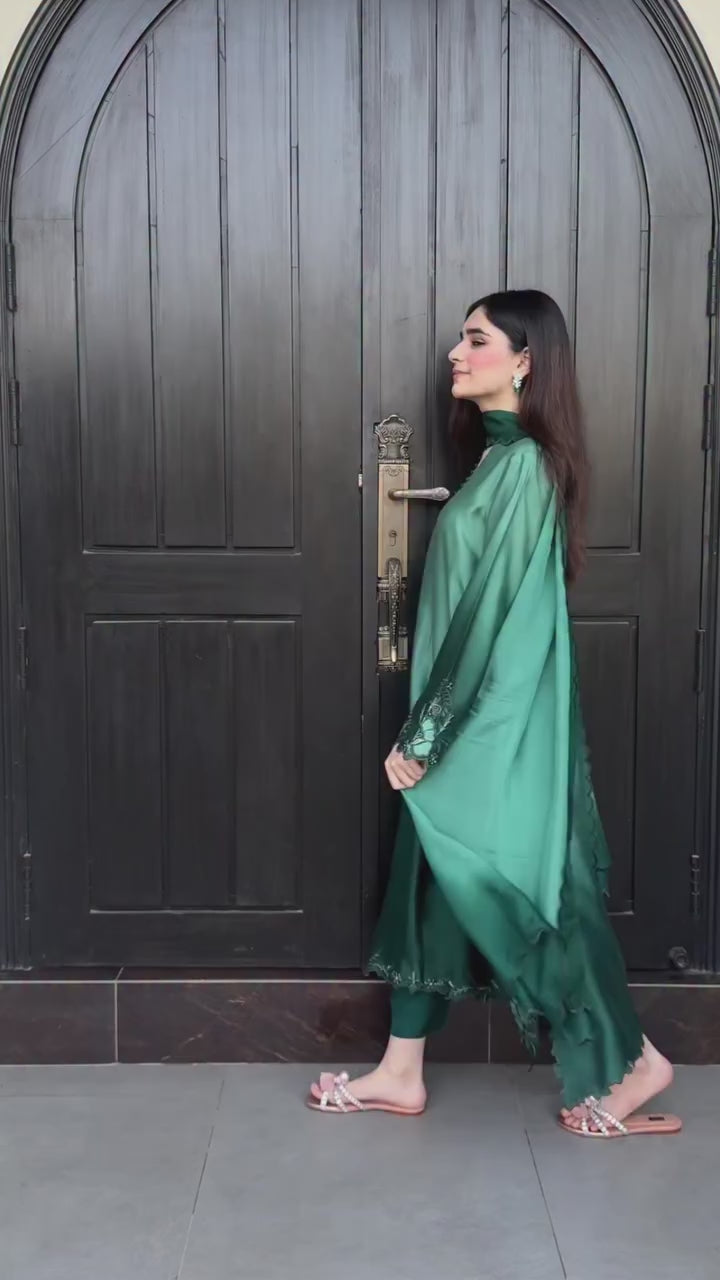 MULTI SHADES SILK EMBROIDERED 3PC SUIT