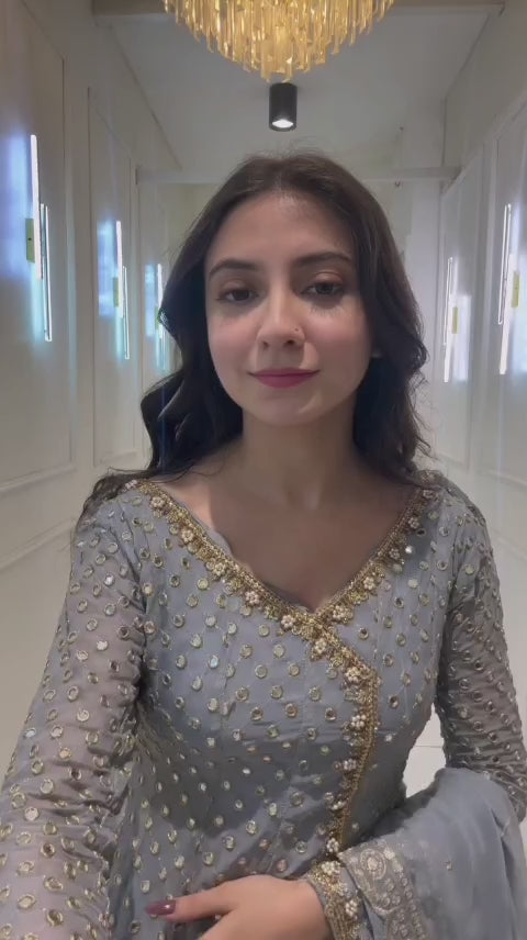 HEAVY EMBROIDERED HANDWORK FROCK WITH DUPATTA AND TROUSER