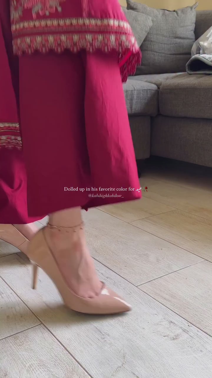 Mehroon Embroidery Dress